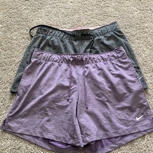 Nike Athletic Dri Fit Shorts Purple and Gray